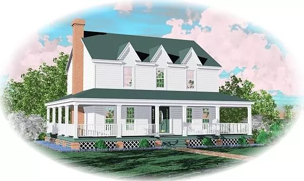 image of 2 story country house plan 8077